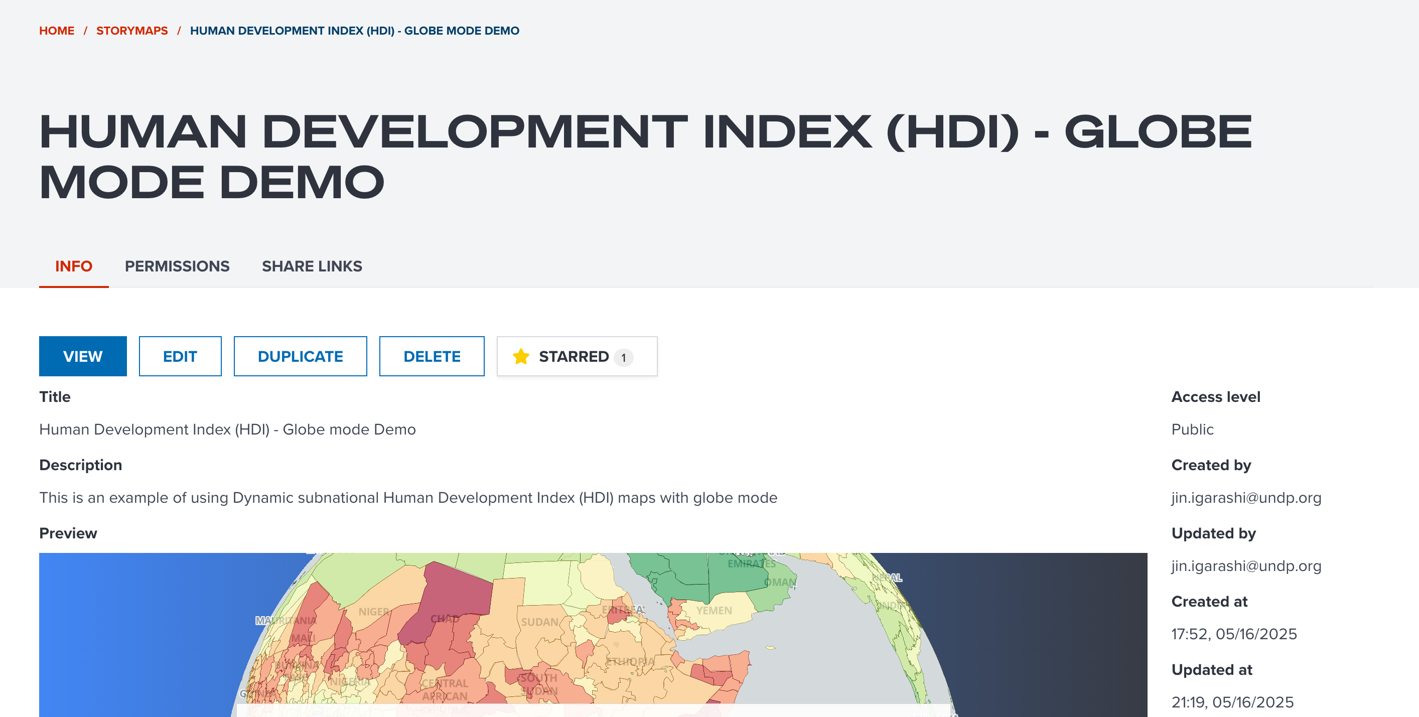 An example of a storymap page