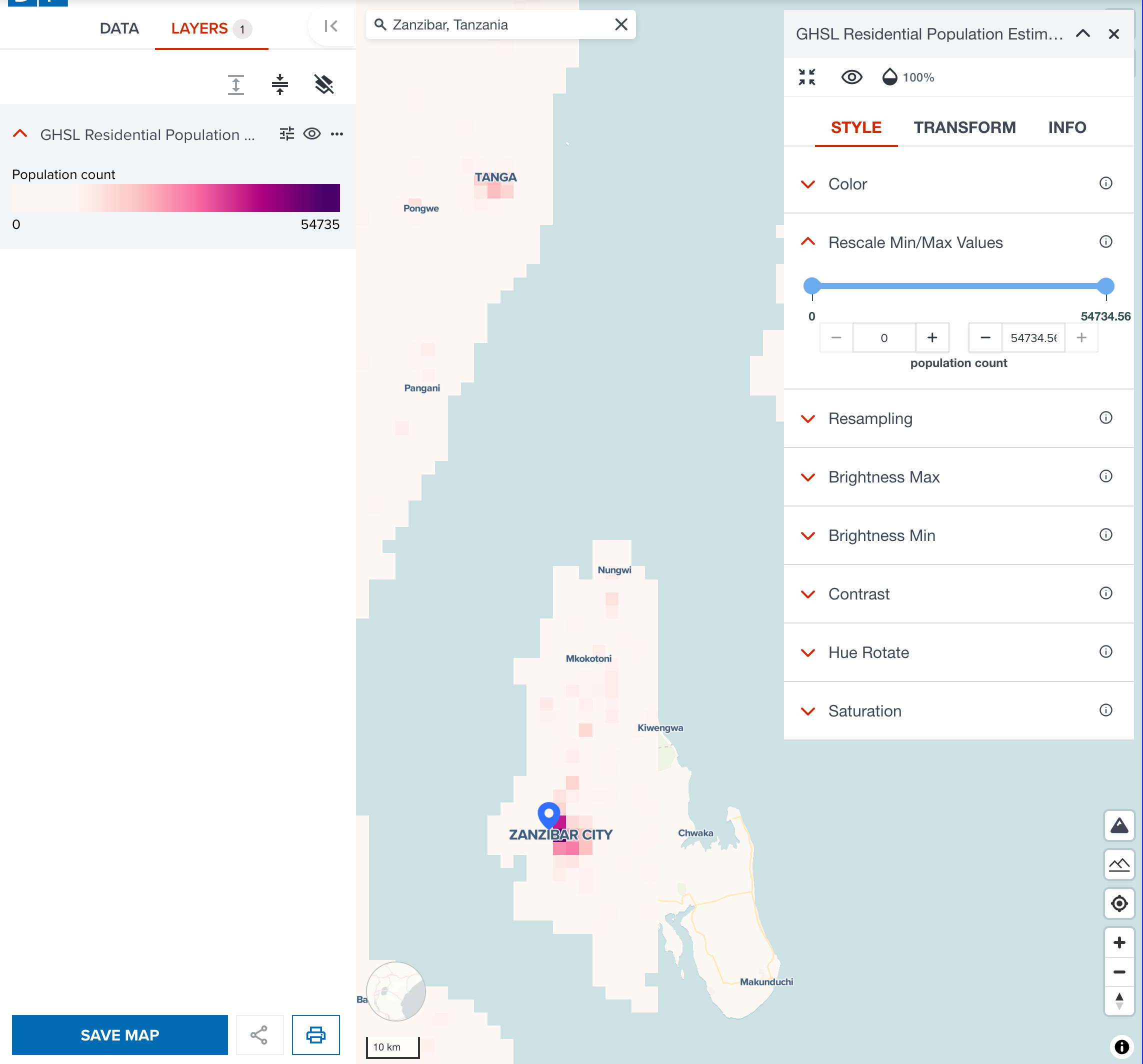 After resetting rescale values to default min/max